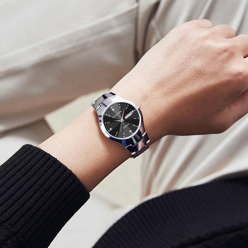 Montre quartz ronde pour homme, style décontracté et professionnel
