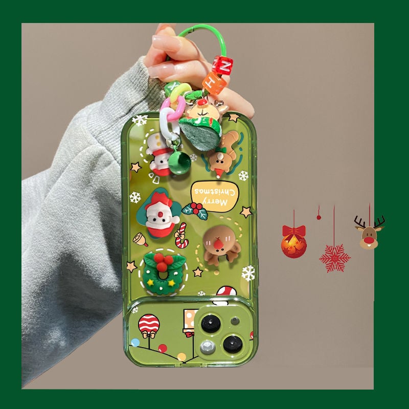 🎅Vente de Noël🎊 - 49% de réduction💥Arbre de Noël pendentif Flip Mirror Case Cover Étui pour iPhone