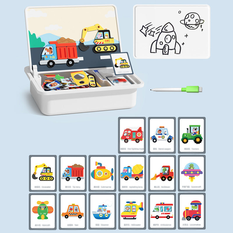 🧩 60% DE RÉDUCTION ! 🎨 Boîte à Puzzle Magnétique Enfant - Jeu Éducatif avec Planche à Dessin et Pièces Colorées 🖍️📦