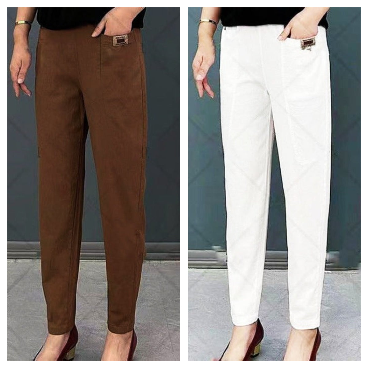 Pantalon en coton à taille élastique pour femme💖💖Promotion du jour -49% OFF