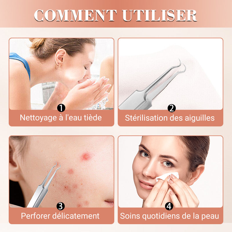 💓50 % DE RÉDUCTION💥Kit d'Outils pour l'Extraction de Points Noirs et Boutons📢📢3 dernières heures : Grande vente⏰⏰