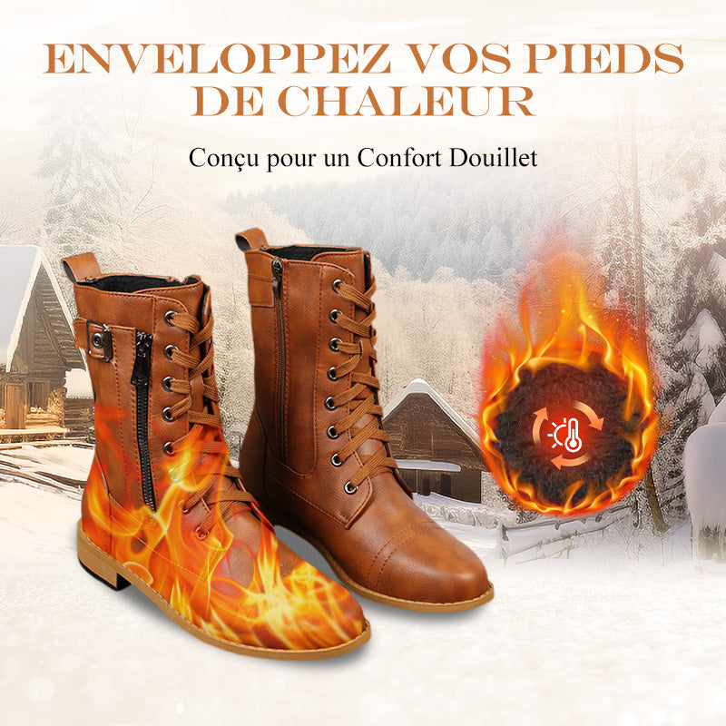👢 Confort & Maintien | Bottines Femme en Cuir à Fermeture Latérale