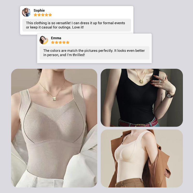 Achetez-en 2 obtenez-en 1 gratuit🌟Débardeur épais avec soutien-gorge à bretelles
