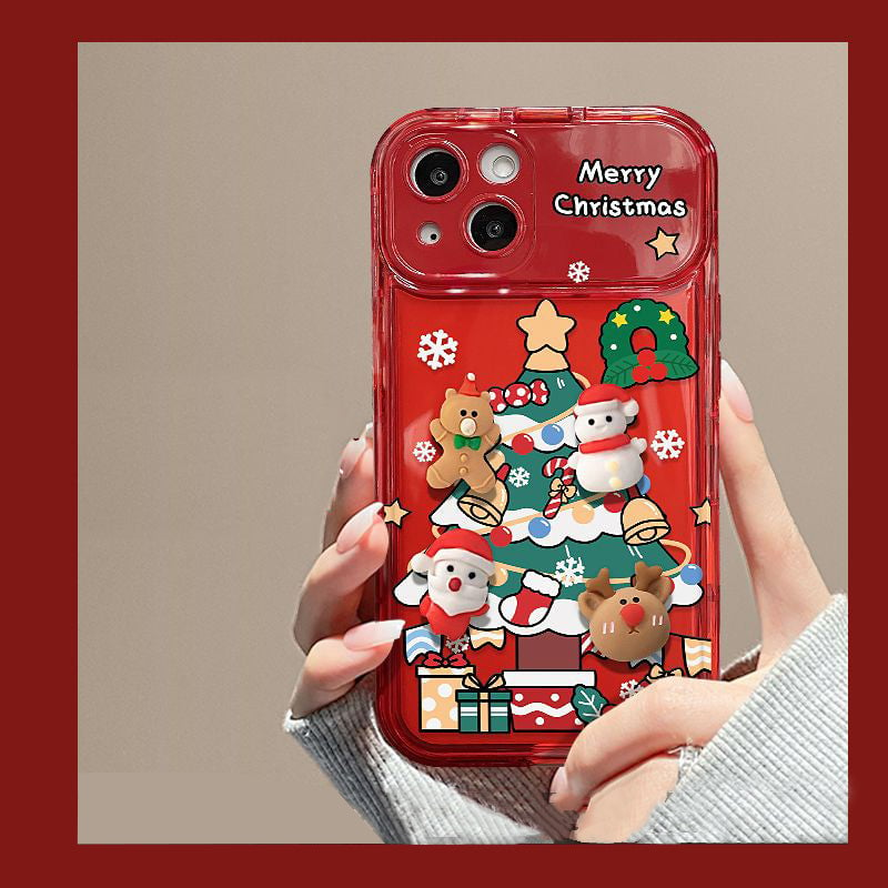 🎅Vente de Noël🎊 - 49% de réduction💥Arbre de Noël pendentif Flip Mirror Case Cover Étui pour iPhone