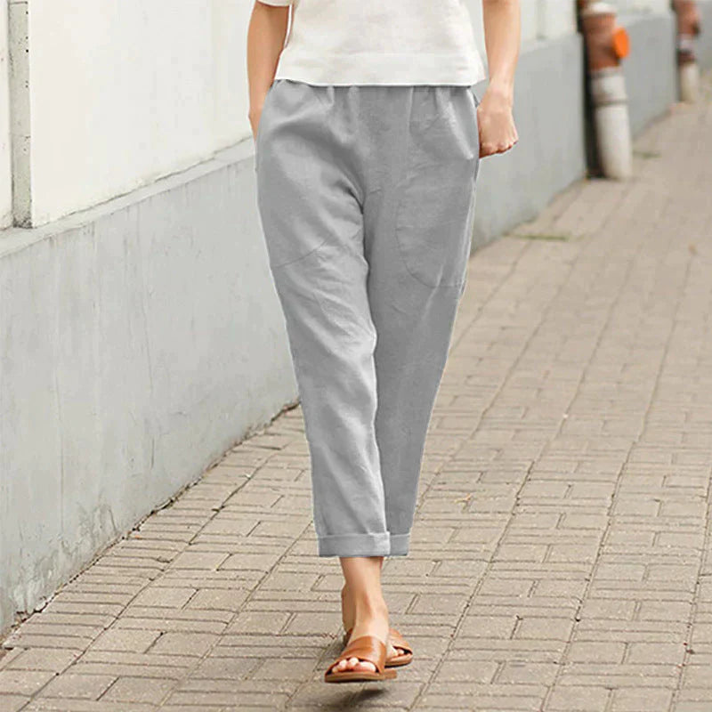 🔥Pantalon ample femme grande taille lin-coton
