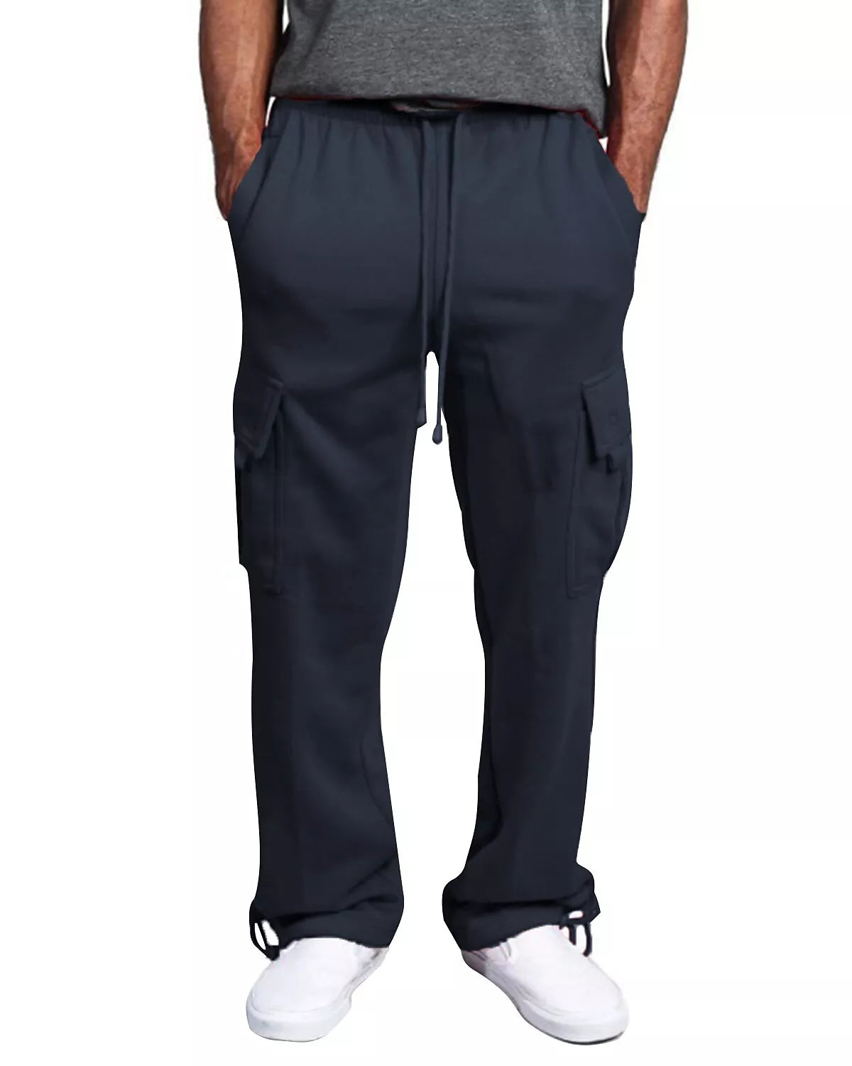 Pantalon de survêtement cargo à jambes larges et poches multiples pour homme