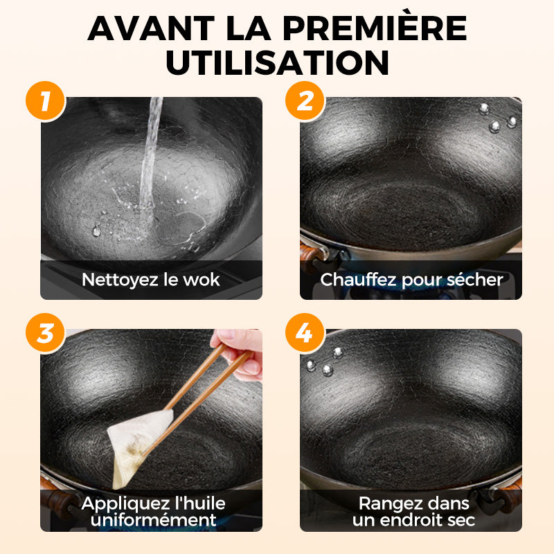 🔥Wok Épais en Fonte Non Revêtu🎁C'est le dernier jour de la promotion🚨 !