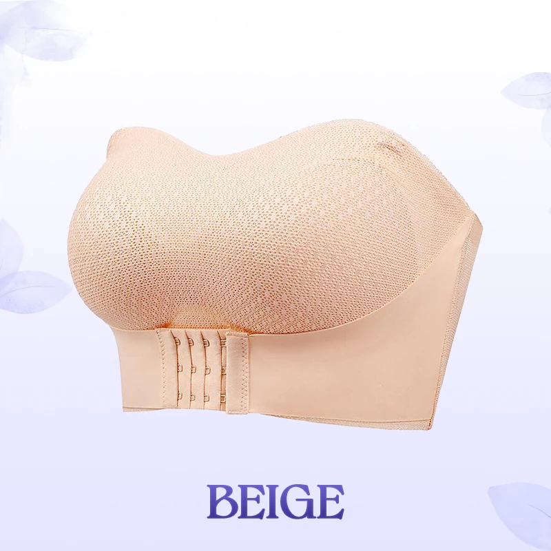 🔥Soutien-gorge push-up sans bretelles antidérapant et respirant avec boucle sur le devant