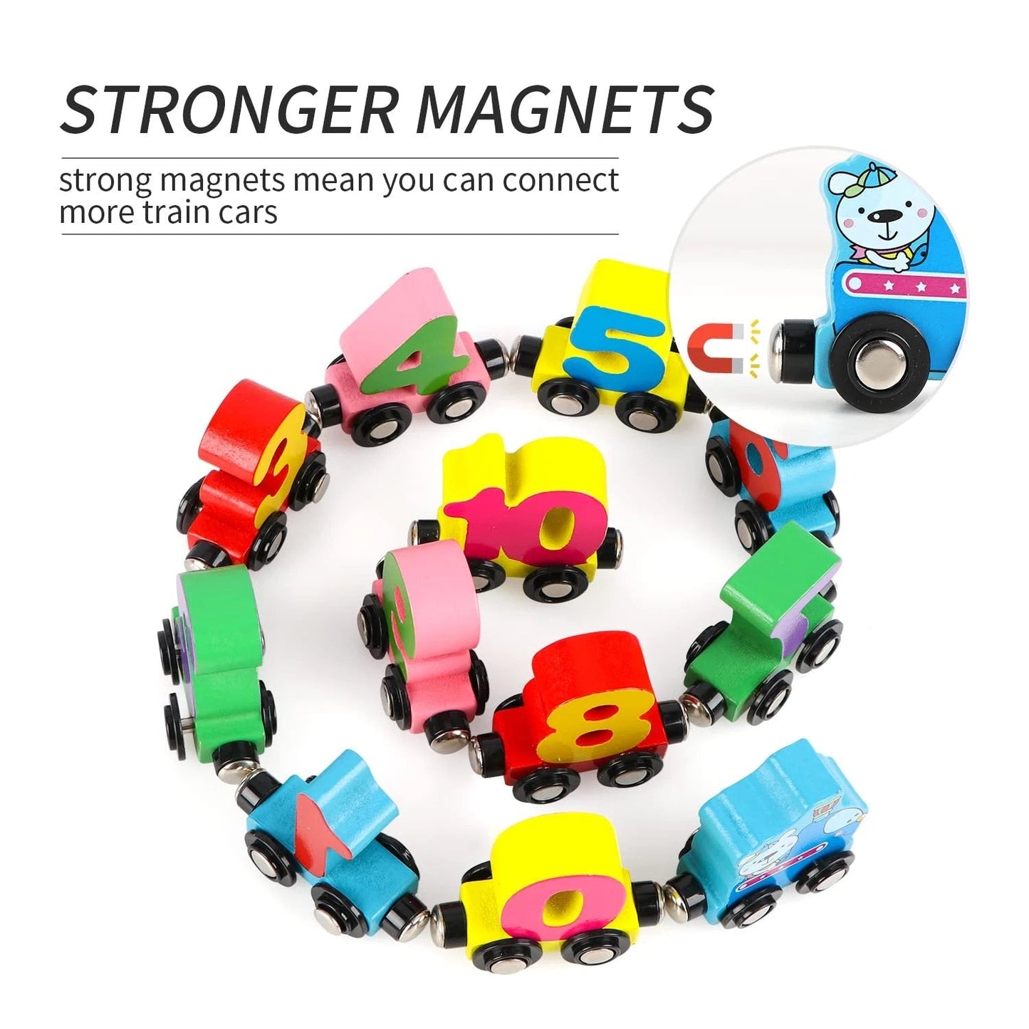 🔥Puzzle magnétique avec chiffres et lettres, voiture en bois
