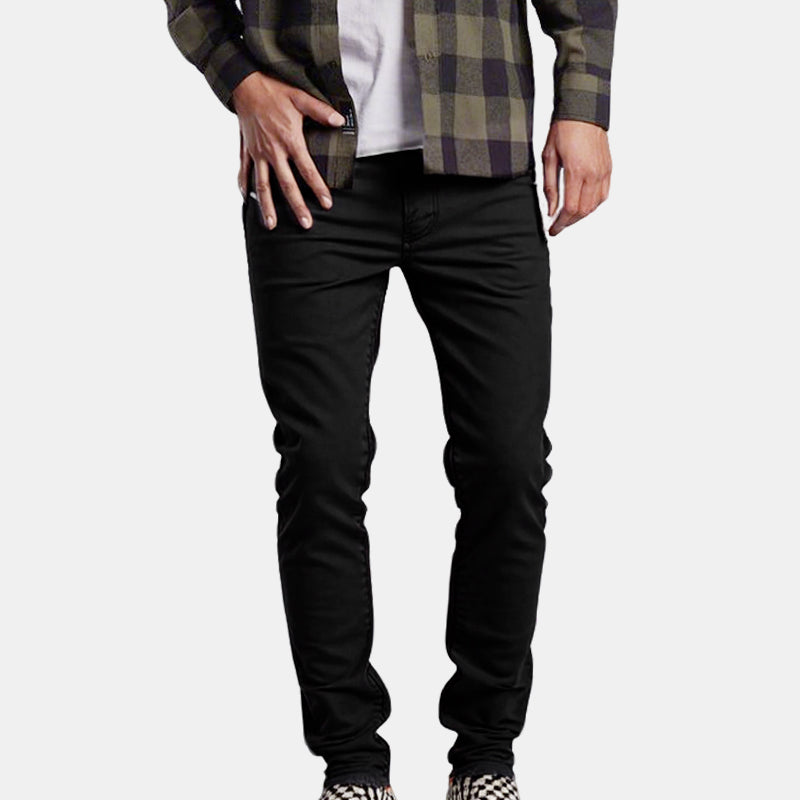 👖Pantalon slim décontracté pour homme, couleur unie + ceinture