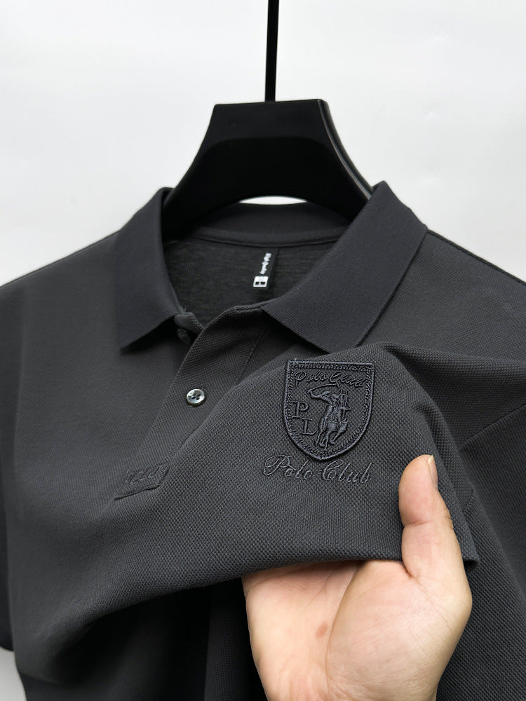 T-shirt à manches courtes à revers pour hommes d'affaires décontractés