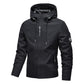 📢📢 65% DE RÉDUCTION ! ✨Veste à capuche zippée, coupe-vent et imperméable, couleur unie, pour homme