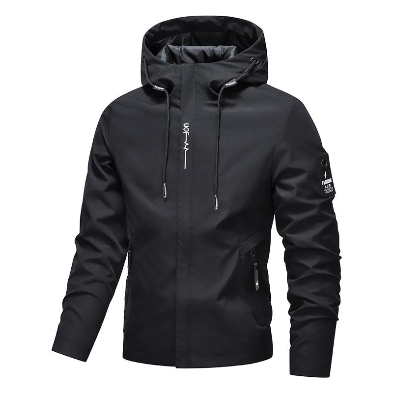 📢📢 50% DE RÉDUCTION ! ✨Veste à capuche zippée, coupe-vent et imperméable, couleur unie, pour homme