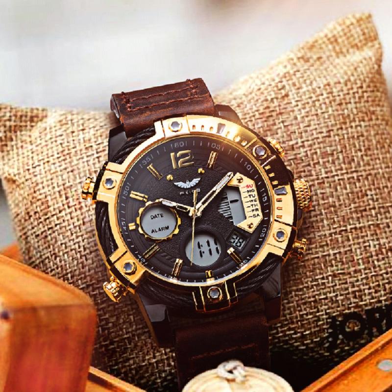 ⌚Montre de sport à quartz multifonctionnelle à double affichage pour homme, étanche à 3 ATM