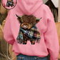 🐮💛 Sweat à Capuche Highland Cow Doublé Polaire – Ultra Doux & Confortable pour les Soirées Fraîches