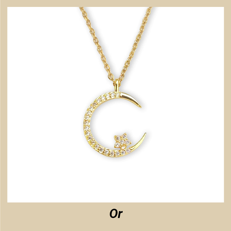 💕50% de réduction💕Bright Night : Collier Lune Étoile🌙