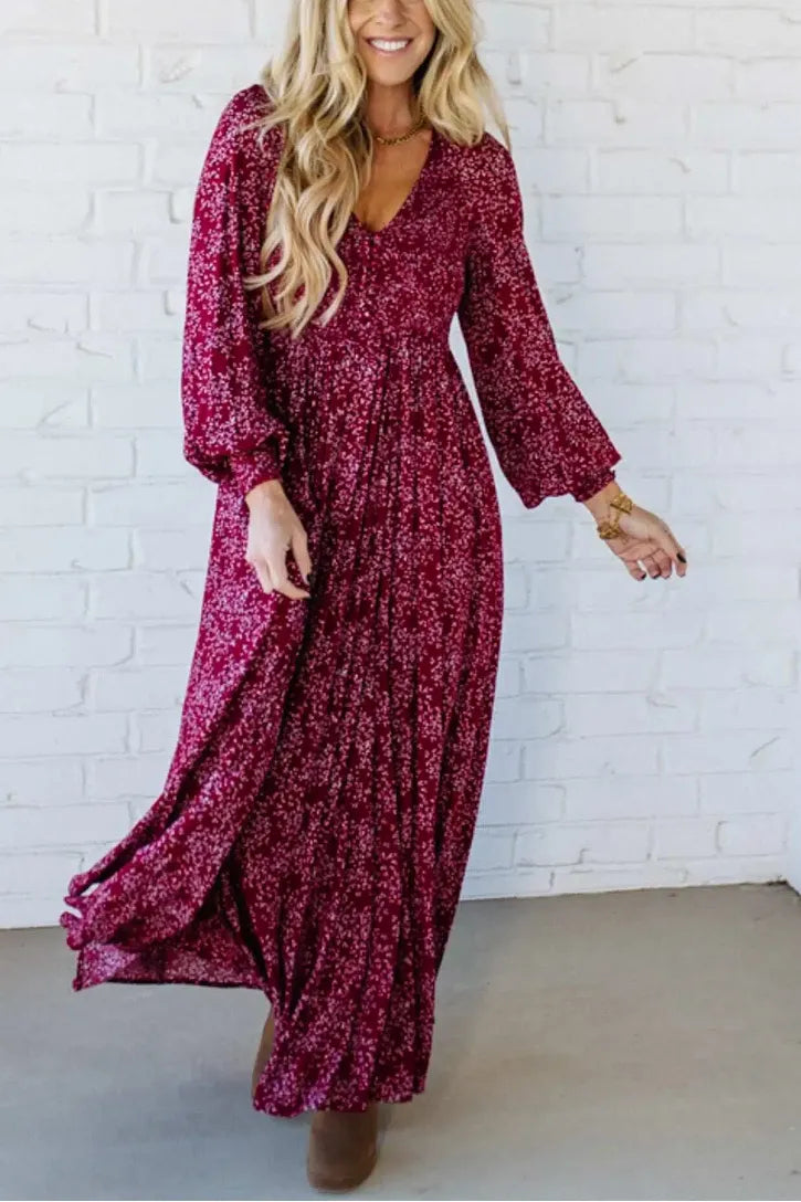 49 % de réduction 💃 Robe longue doublée à taille smockée en rayonne à fleurs pour femme