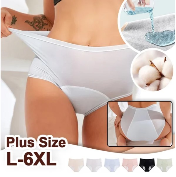 Culotte en soie glacée taille haute anti-fuite grande taille L-5XL