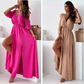 💖Limited Sale 50% OFF💖Robe élégante et sexy à col en V et fente latérale pour femmes