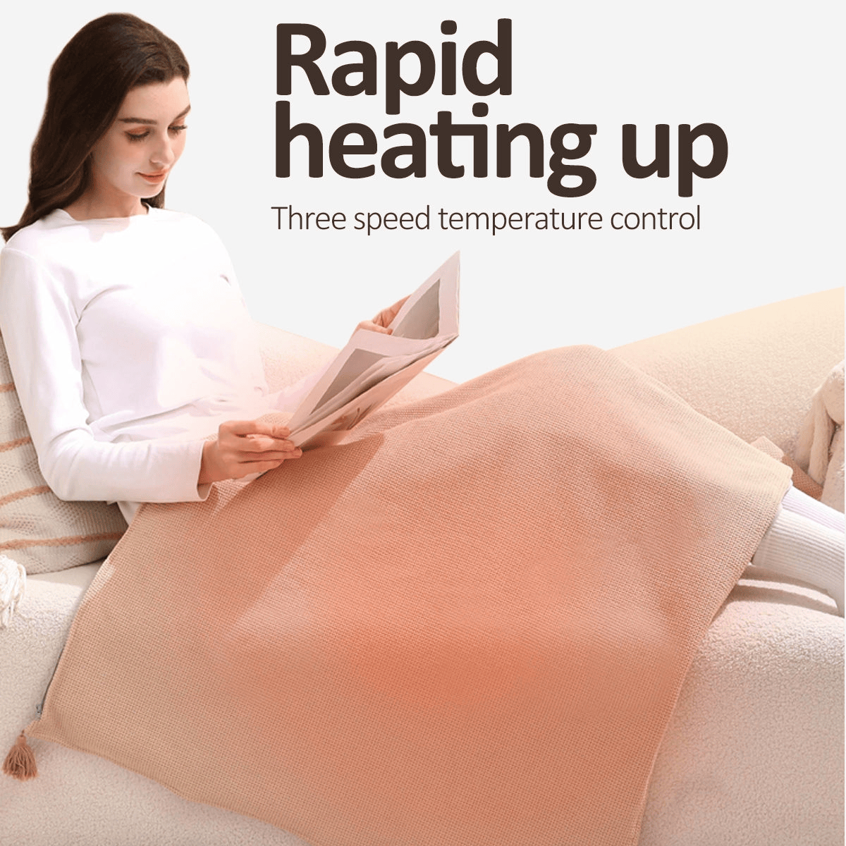 🔥Soldes de Noël - Jusqu'à 50% de réduction❄️Couverture chauffante électrique portable à fermeture éclair douce☀️Réchauffez tout l'hiver