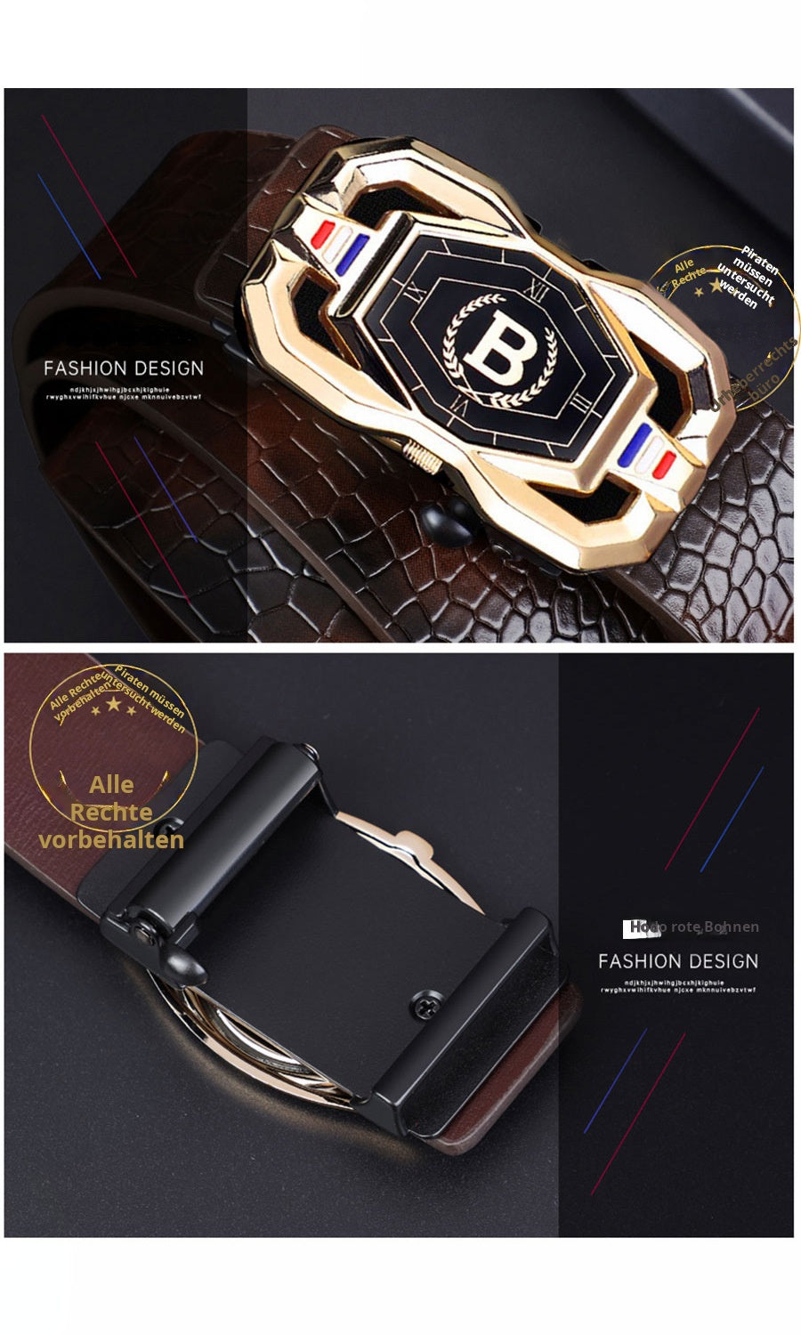 🐊Ceinture en cuir pour homme avec motif crocodile raffiné, boucle automatique et fabriquée en cuir de vachette.