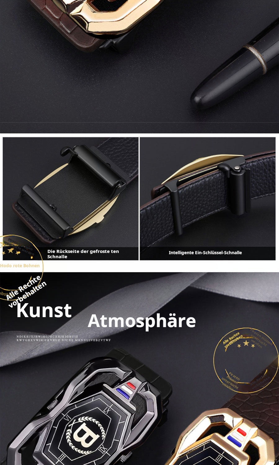 🐊Ceinture en cuir pour homme avec motif crocodile raffiné, boucle automatique et fabriquée en cuir de vachette.