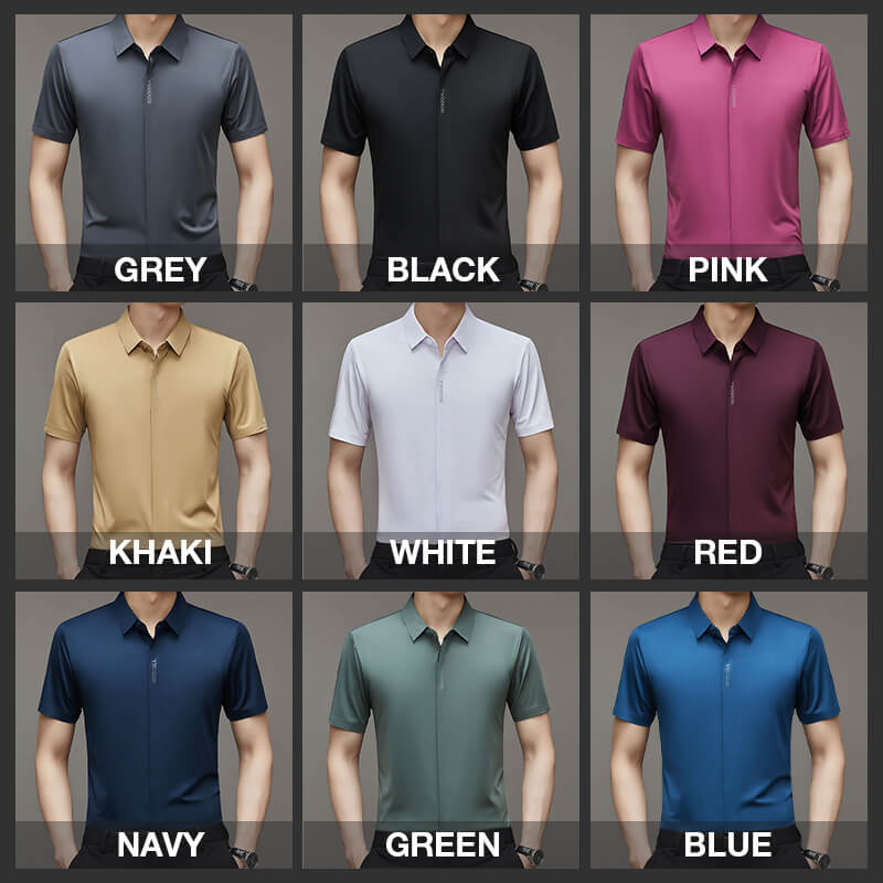 🔥 Offre à moitié prix🔥Chemise d'affaires en soie Quick Dry Ice pour hommes