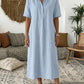 ☀️Robe chemise décontractée en lin mélangé pour femme – Un style naturel pour les journées ensoleillées✨