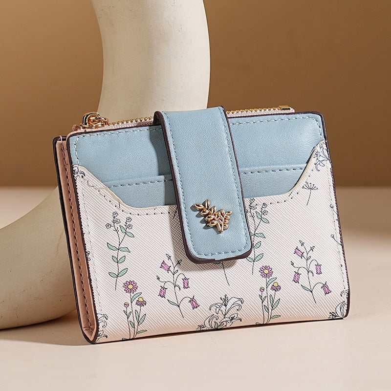 🔥🖤Soldes exceptionnels : 50 % de réduction🔥Portefeuille court à imprimé floral pour femme