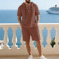 Ensemble deux pièces haut de gamme pour homme pour l'été | Chemise décontractée à manches courtes + short