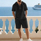 Ensemble deux pièces haut de gamme pour homme pour l'été | Chemise décontractée à manches courtes + short