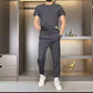 Ensemble 2 pièces - Top à manches courtes et pantalon de jogging extensible pour hommes
