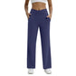 🍂🎁Soldes d'automne - 50 % de réduction🩷Pantalon ample minimaliste taille haute à jambes droites en stretch pour grandes tailles