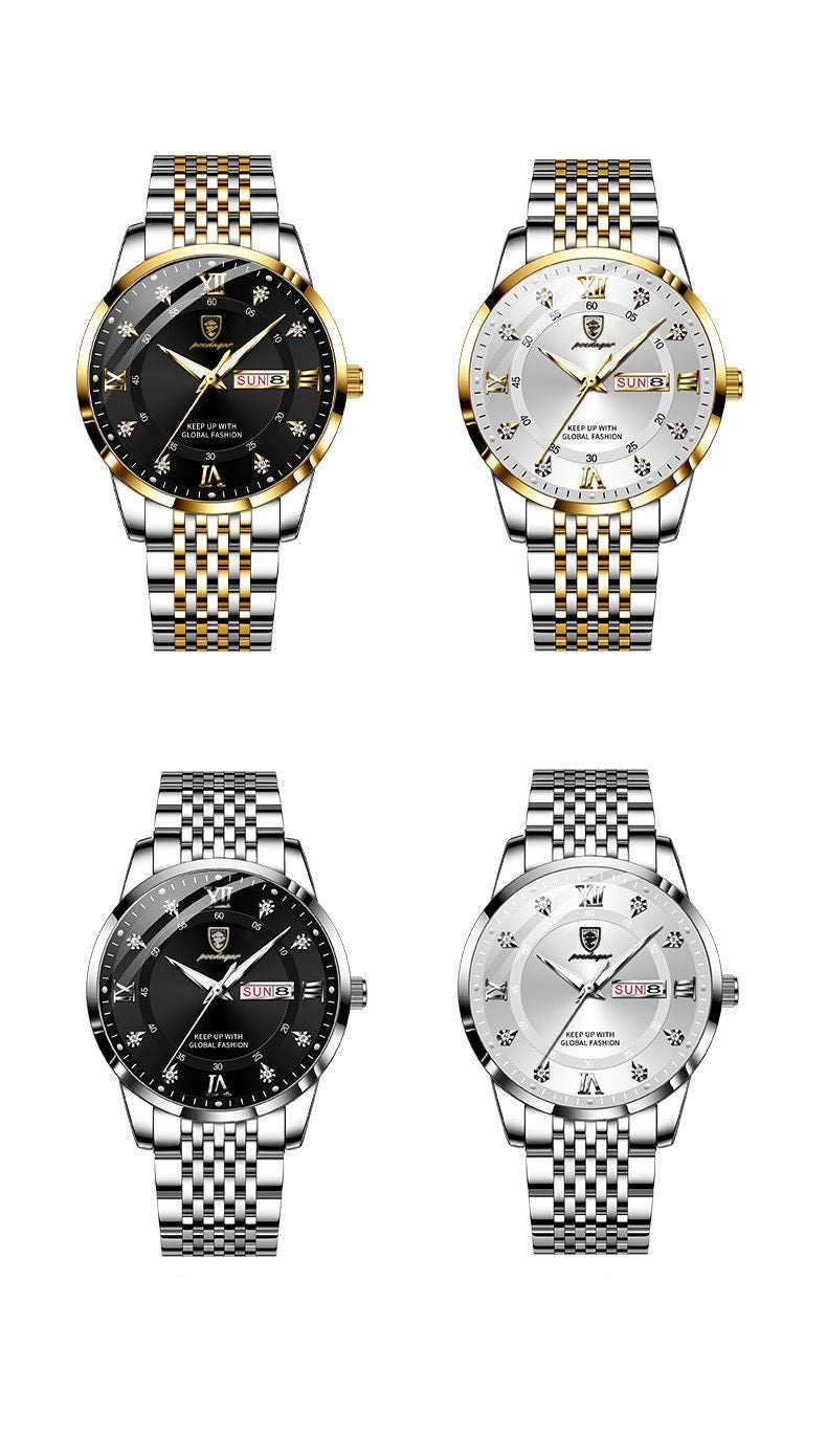 📢📢68 % de réduction !!! 🎅Montre quartz lumineuse et étanche pour homme avec calendrier