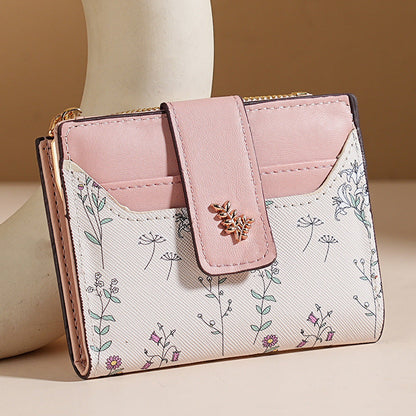 🔥🖤Soldes exceptionnels : 50 % de réduction🔥Portefeuille court à imprimé floral pour femme