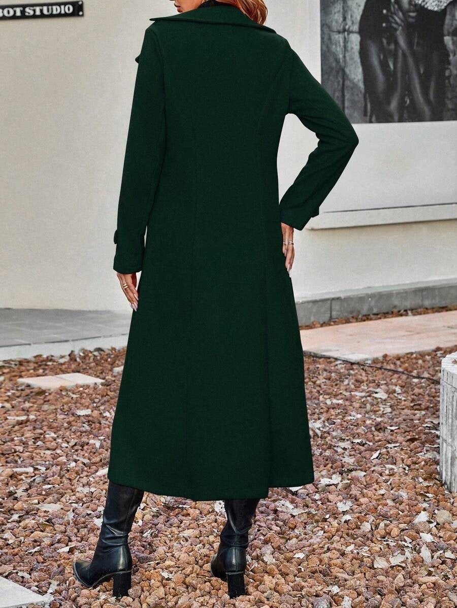 Manteau long chaud à double boutonnage pour femme【Livraison gratuite】