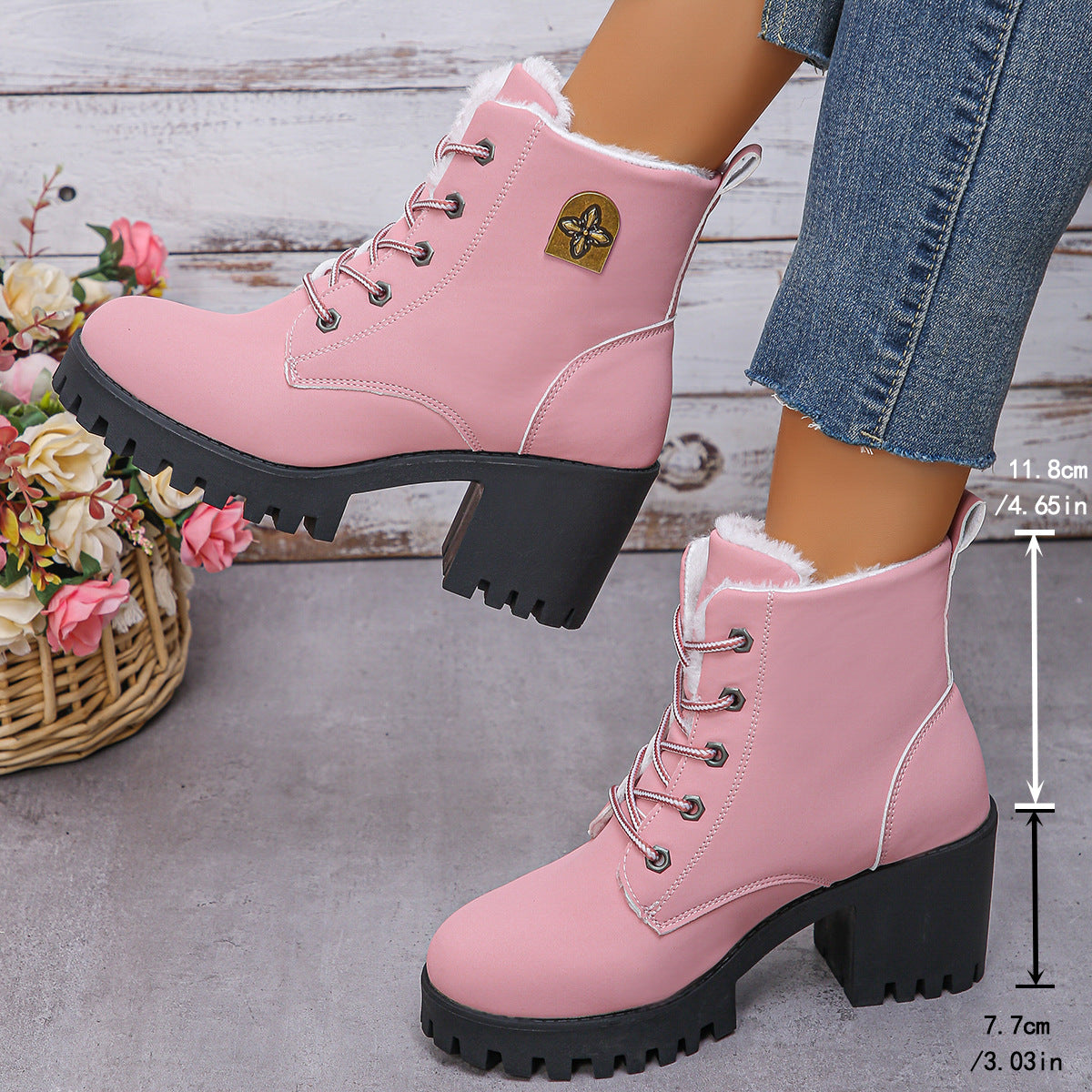 🔥【35-42】 👢✨2025 Nouveauté pour cet automne : bottines à talons épais et semelles compensées – modèle rétro à lacets pour femmes