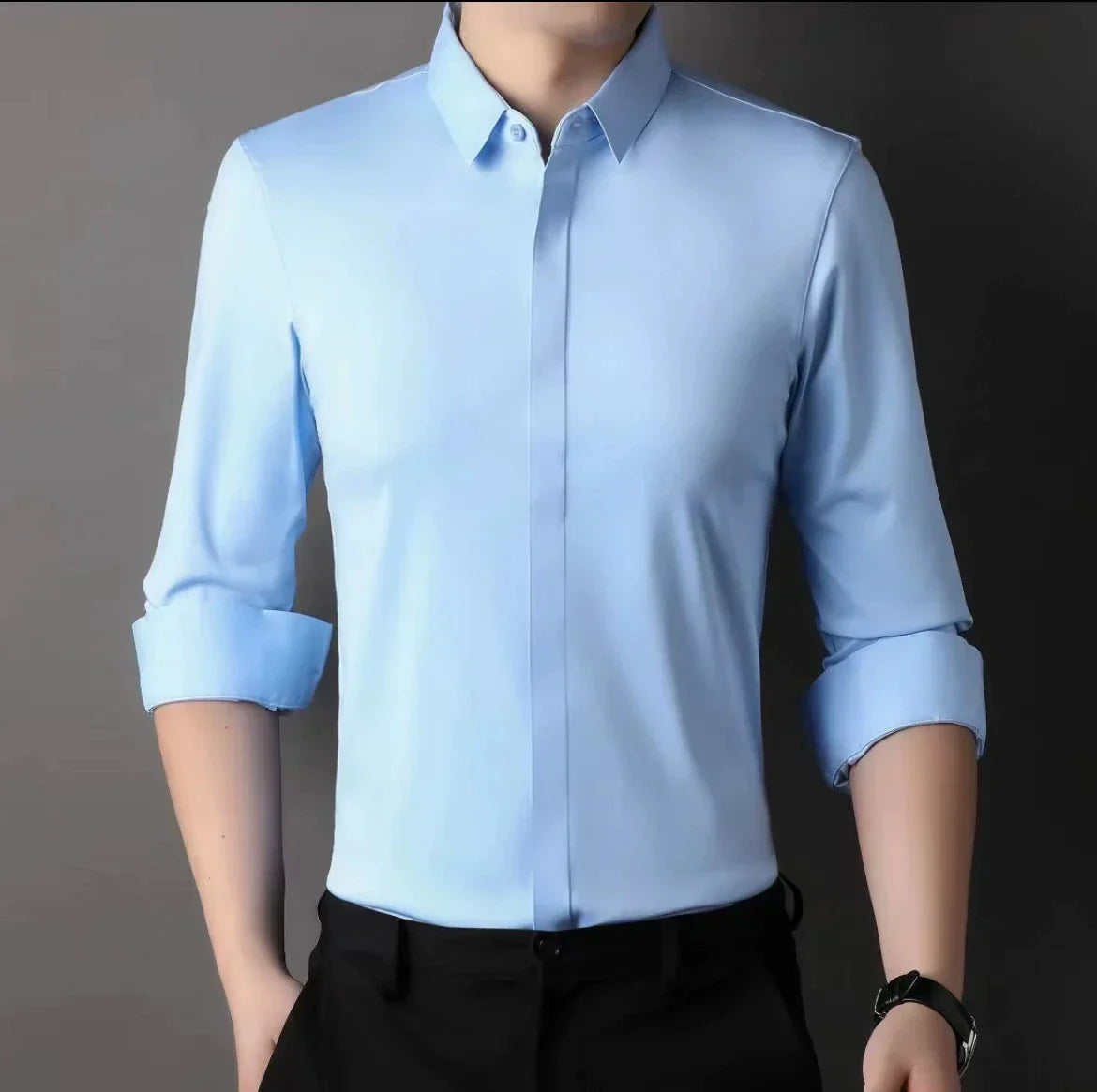 Chemise boutonnée infroissable pour hommes