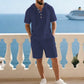 Ensemble deux pièces haut de gamme pour homme pour l'été | Chemise décontractée à manches courtes + short