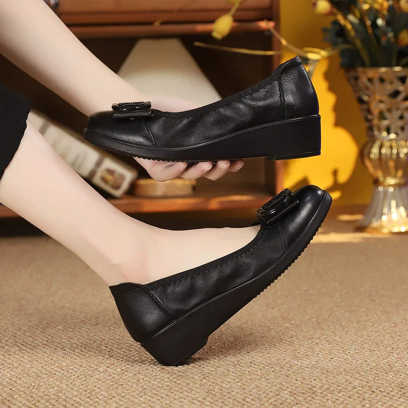 ⏰50% de réduction pour une durée limitée🐂Cuir de vache de haute qualité, semelle souple, chaussures plates antidérapantes