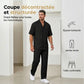 👔 50% DE RÉDUCTION ✨ Ensemble décontracté homme – Chemise col cubain & pantalon ample – Tissu léger, coupe fluide, parfait pour les vacances ou les journées chaudes 🌴