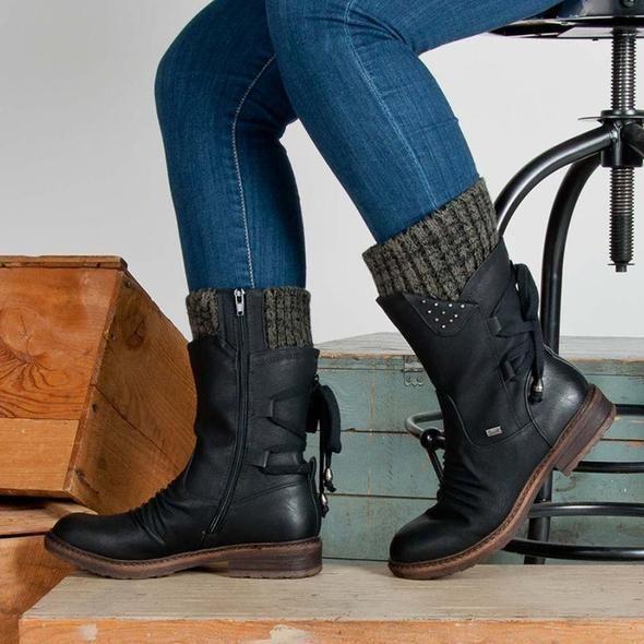 Bottes étanches PREMIUM avec fermeture éclair jusqu'à mi-mollet🥰🥰Soldes de Noël -49% OFF