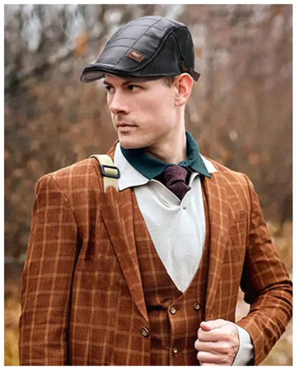 Béret en cuir élégant