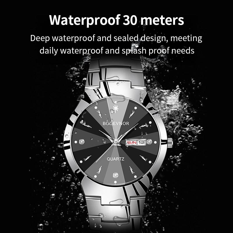 Montre quartz ronde pour homme, style décontracté et professionnel