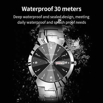Montre quartz ronde pour homme, style décontracté et professionnel