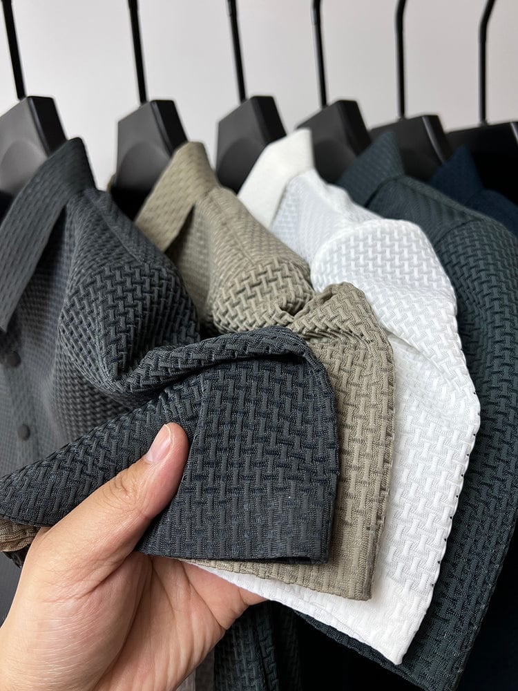 👔Chemise Homme en Soie Glacée✨Texture Luxueuse et Respirante pour Événements Élégants ou Quotidien🎩🔥