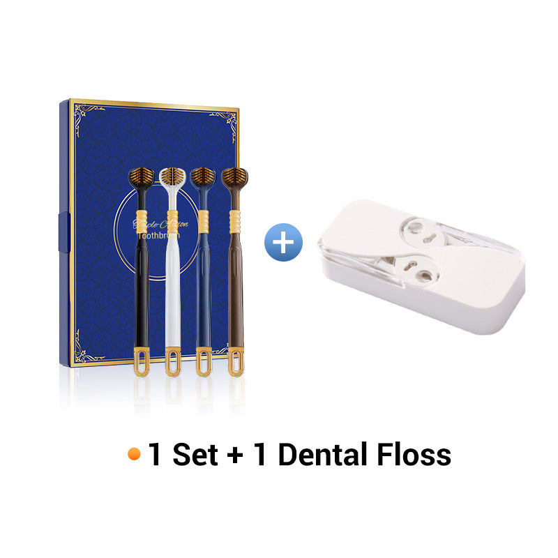 Brosse à dents à trois têtes et multi-angles pour garantir votre sécurité bucco-dentaire📢📢3 dernières heures : Grande vente⏰⏰