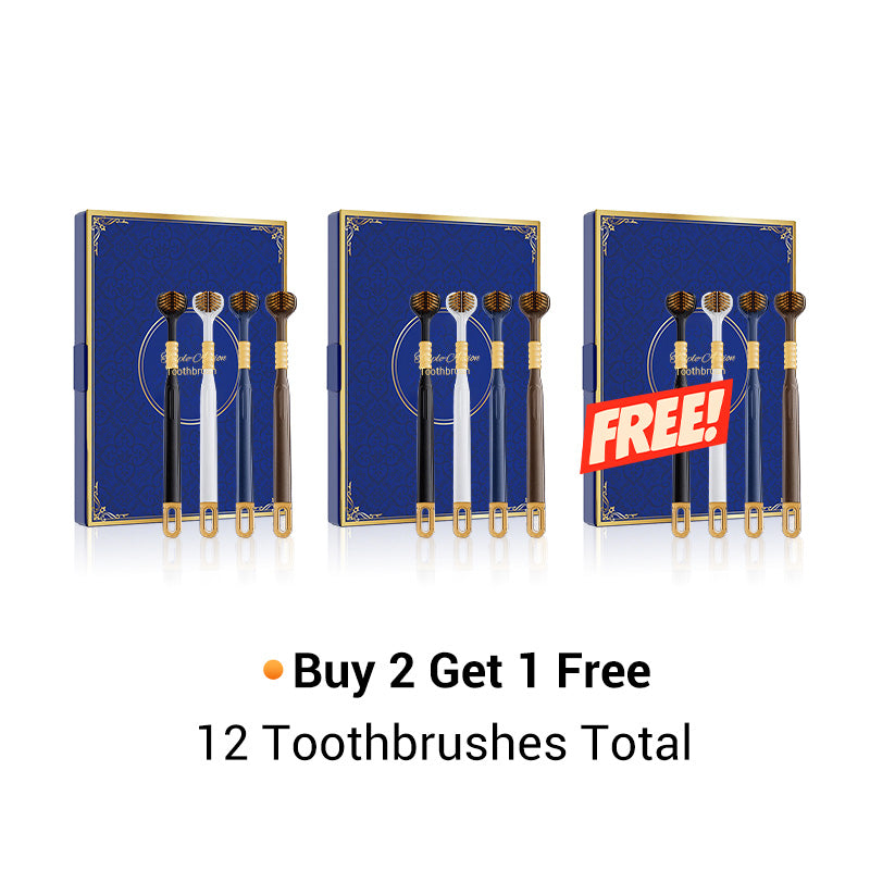Brosse à dents à trois têtes et multi-angles pour garantir votre sécurité bucco-dentaire📢📢3 dernières heures : Grande vente⏰⏰