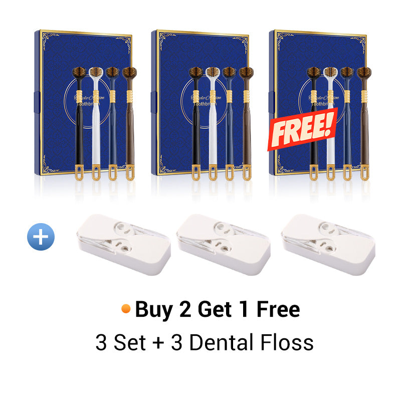 Brosse à dents à trois têtes et multi-angles pour garantir votre sécurité bucco-dentaire📢📢3 dernières heures : Grande vente⏰⏰