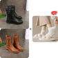 Bottes Orthopédiques en Cuir à Bout Rond avec Fermeture Éclair Latérale pour Femmes